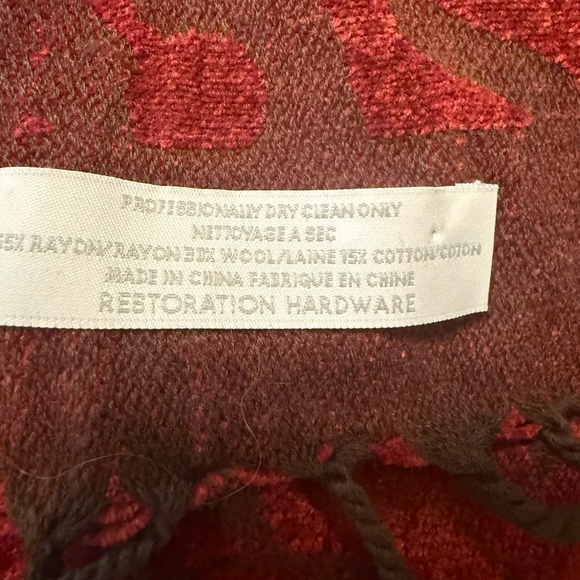 Restoration Hardware Red and Gray Throw Blanket - Picture 7 of 7